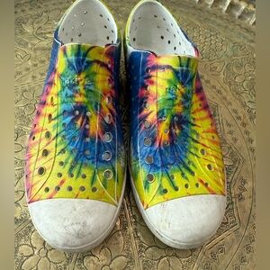 Native Kids Tie-Dye Sneakers - Blue, Yellow, Pink